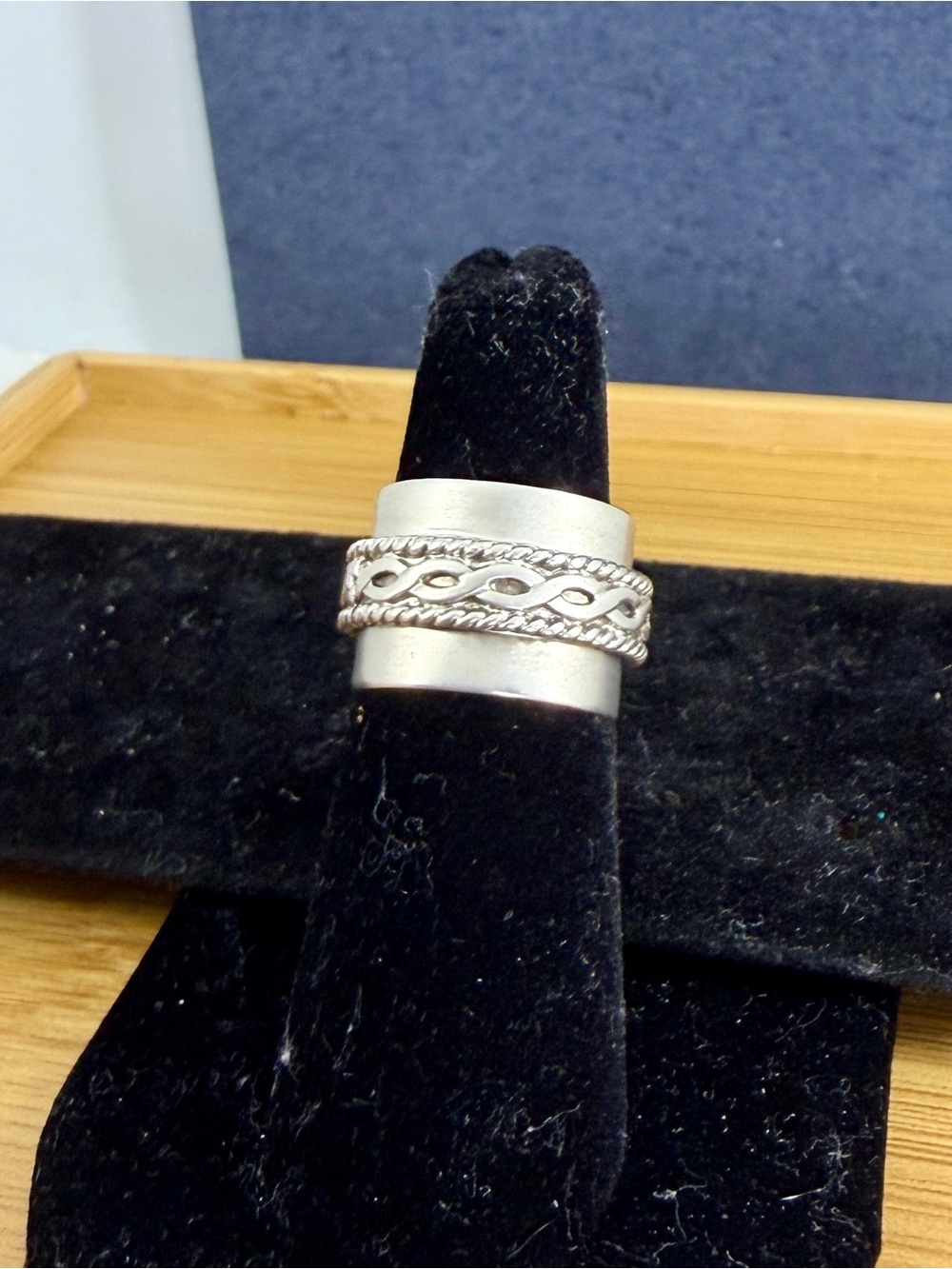 DESERT ROSE TRADING Jay King Sterling Silver Bali Cable Twist Wide Ring SIZE 5.5
